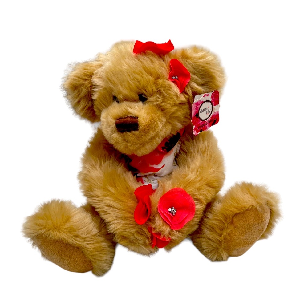 New 12” tall debi Lilly bear with floral dress